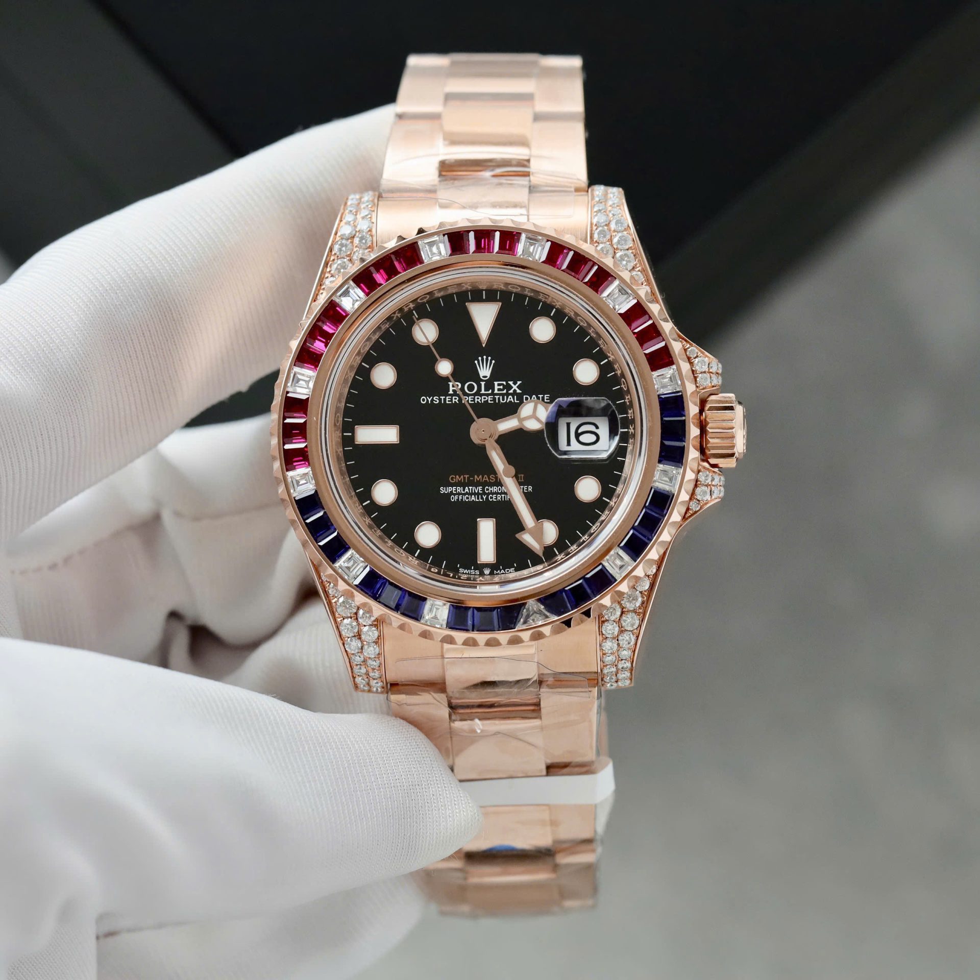 Rolex-GMT-Master-II-126755-SARU-Moissanite-Sapphire-41mm-1