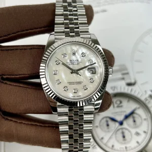 Rolex DateJust 126334 Moissanite White Mother-of-pearl Dial 41mm-1