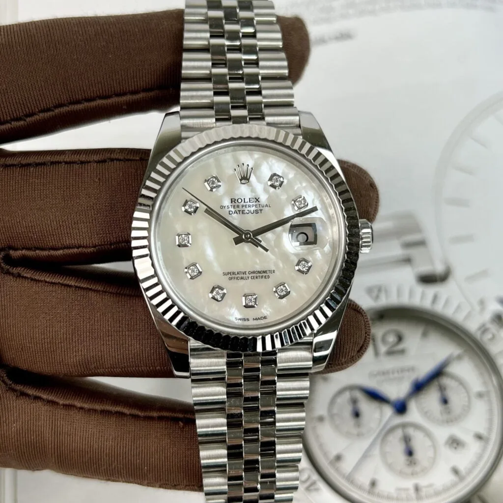 Rolex DateJust 126334 Moissanite White Mother-of-pearl Dial 41mm-1
