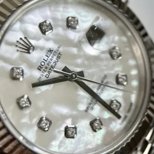 Rolex DateJust 126334 Moissanite White Mother-of-pearl Dial 41mm-4
