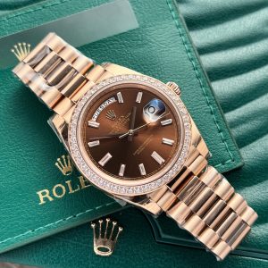 Rolex-Day-Date-228235-Moissanite-Bezel-Chocolate-Dial-36mm-2