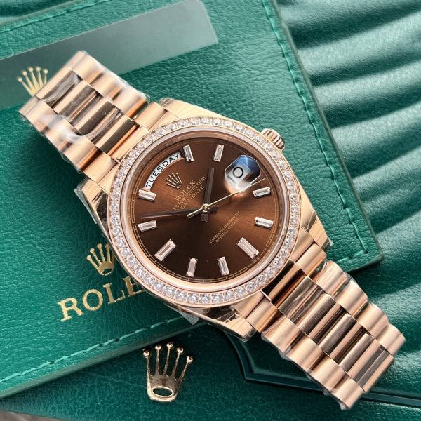 Rolex-Day-Date-228235-Moissanite-Bezel-Chocolate-Dial-36mm-2