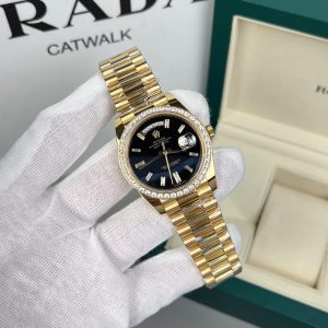 Rolex-Day-Date-228238-moissanite-Black agate-Dial-40mm-2