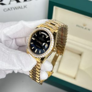 Rolex-Day-Date-228238-moissanite-Black agate-Dial-40mm-4