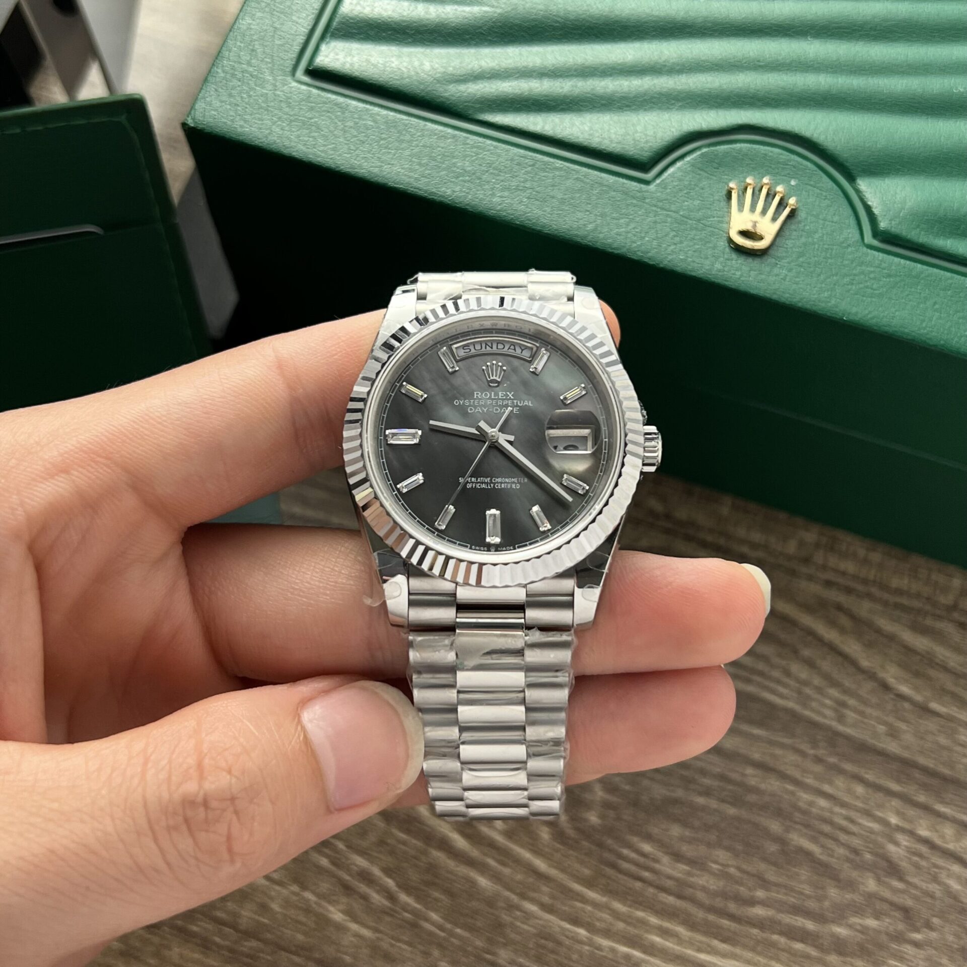 Rolex-Day-Date-228239-Black Mother-of-Pearl-Dial-40mm-1