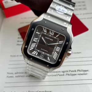 Cartier-Santos-WSSA0037-Black-Dial-Black-Bezel-39.8mm  1:1 SuperClone Watch