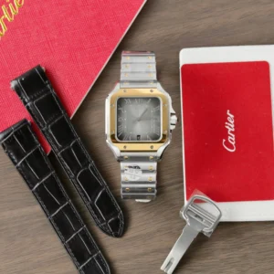 Cartier Santos CRW2SA0030 Grey Dial Two Tone Yellow Gold 39mm 1.webp