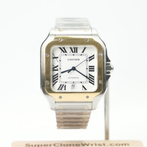 Cartier Santos De Cartier W2SA0009 White Dial Two Tone Yellow Gold 39.8mm 11 SuperClone Watch