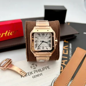 Cartier Santos WGSA0018 White Dial Rose Gold 39.8mm.webp