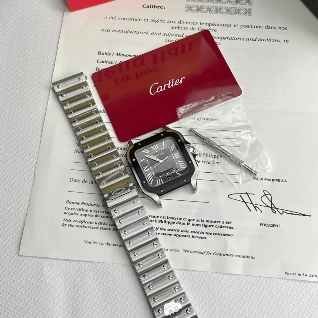 Cartier Santos WSSA0037 Black Dial Black Bezel 39.8mm.webp