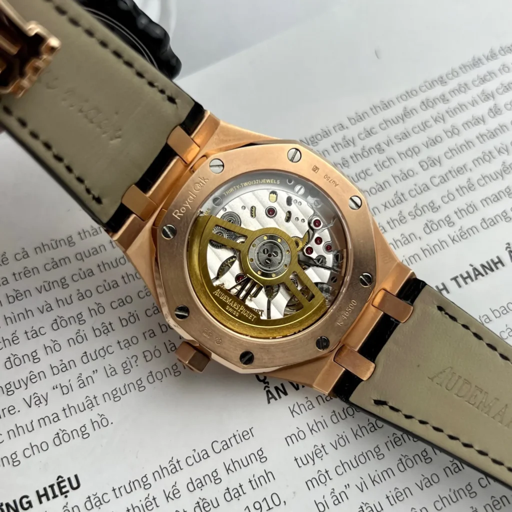 Dong Ho Audemars Piguet Royal Oak 15500OR Boc Vang Hong Day Da Den 41mm 7.webp