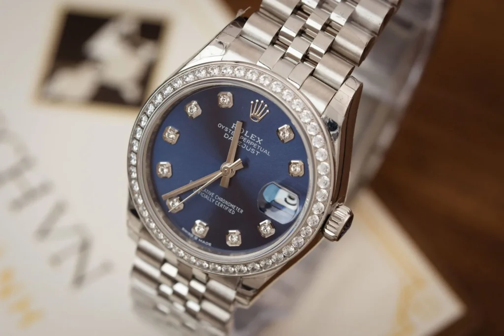 Rolex DateJust 126234 Moissanite Blue Dial Moissanite Bezel 36mm 3 1.webp