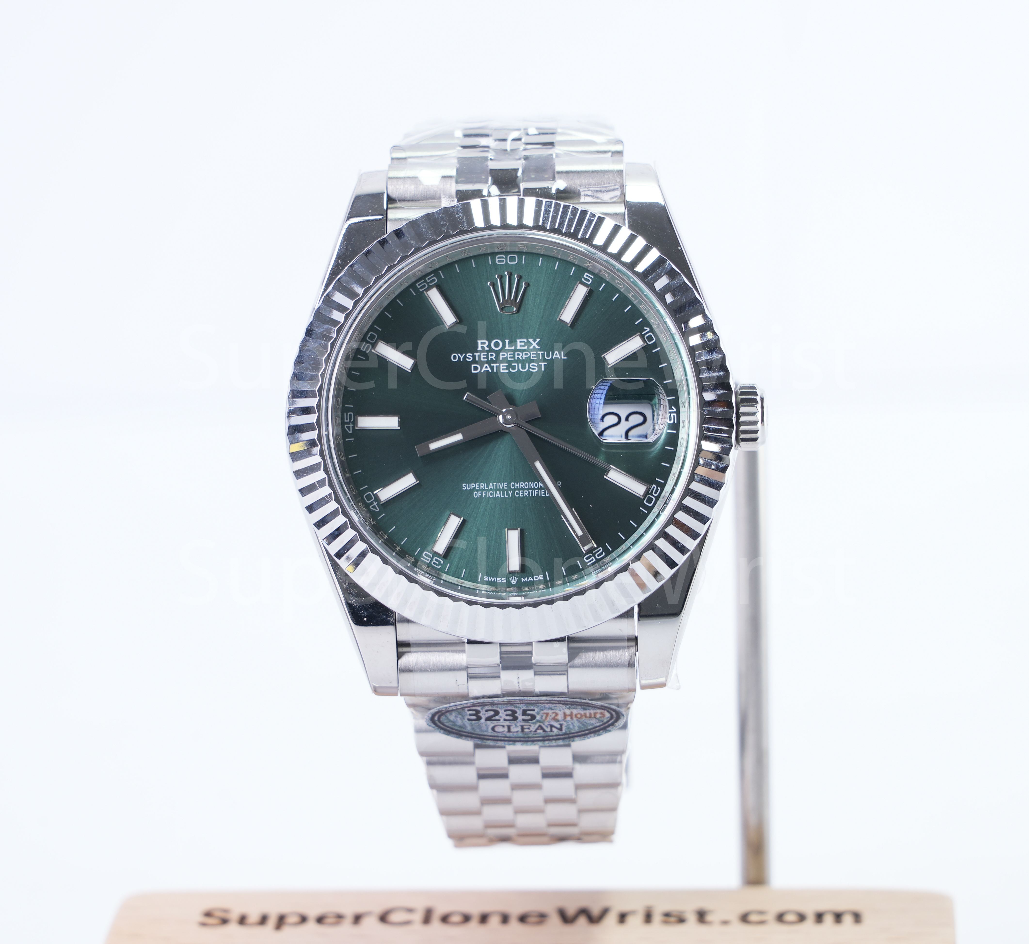 Rolex DateJust 126334 matte blue green dial 41mm super clone watch