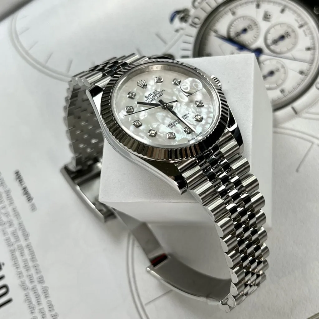 Rolex DateJust 126334 Moissanite White Mother of pearl Dial 41mm 2.webp