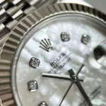 Rolex DateJust 126334 Moissanite White Mother of pearl Dial 41mm 5.webp