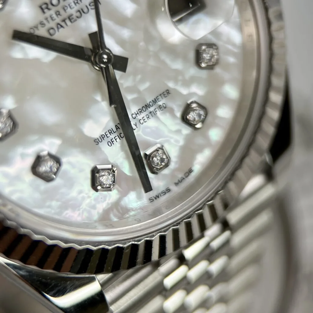 Rolex DateJust 126334 Moissanite White Mother of pearl Dial 41mm 6.webp