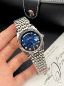 Rolex Day Date 12836 moissanite Blue Dial 36mm 4.jpg