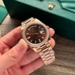 Rolex Day Date 228235 Moissanite Bezel Chocolate Dial 36mm 1.jpg