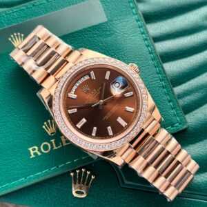 Rolex Day Date 228235 Moissanite Bezel Chocolate Dial 36mm 2.jpg