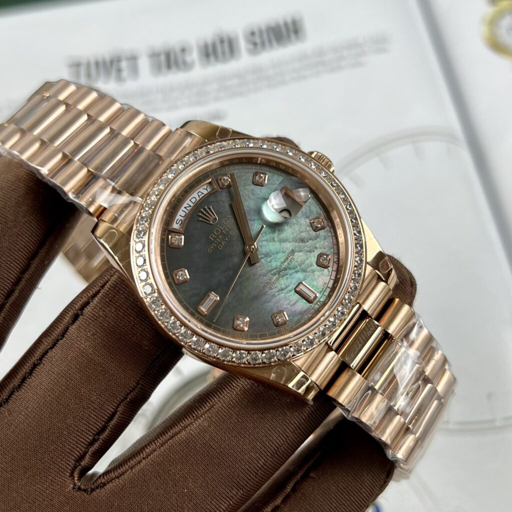 Rolex Day Date 228235 Moissanite Green Mother of Pearl Dial 40mm 2 scaled 1.jpg