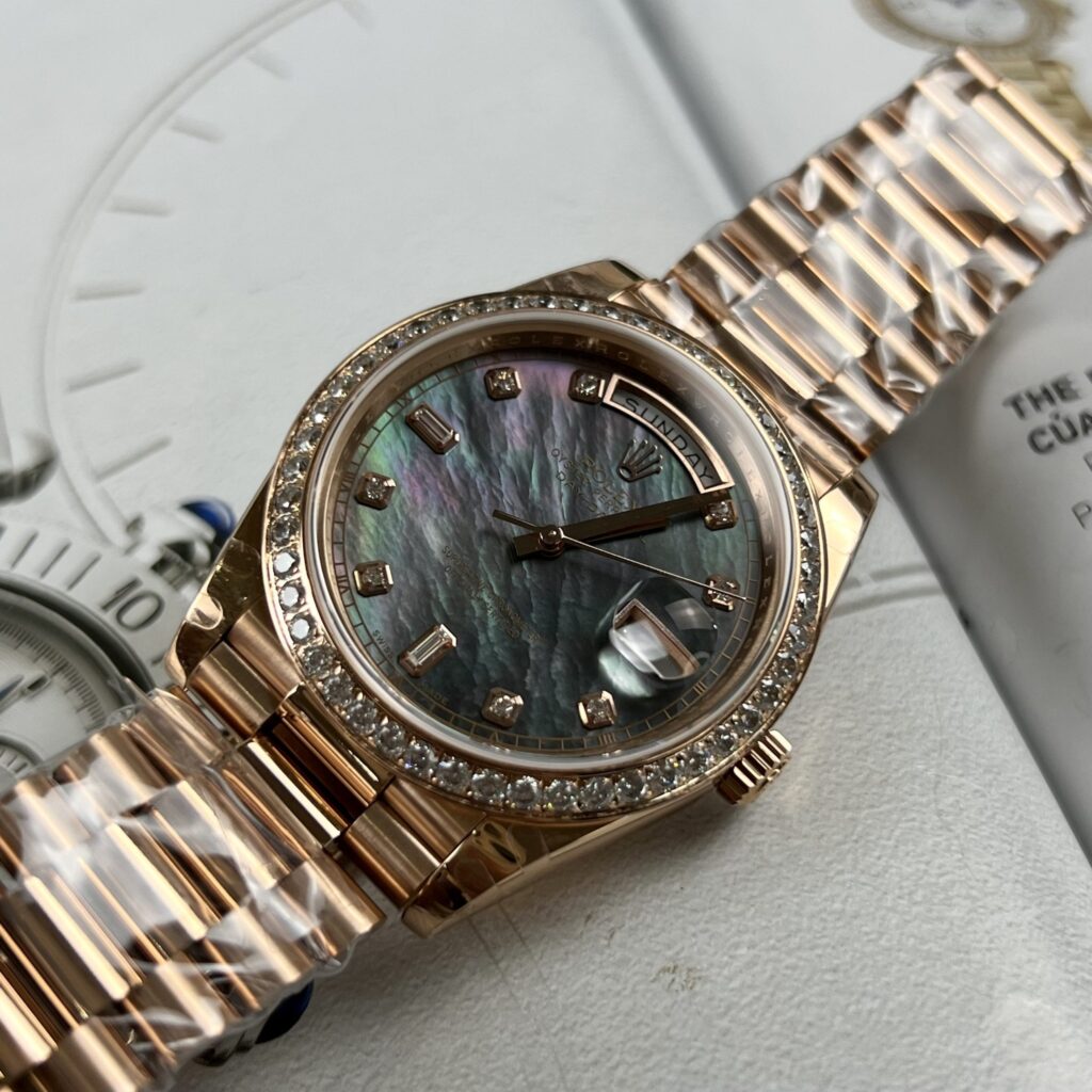 Rolex Day Date 228235 Moissanite Green Mother of Pearl Dial 40mm 3 scaled 1.jpg