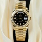 Rolex Day Date 228238 moissanite Gold Black Dial 40mm 1.jpg