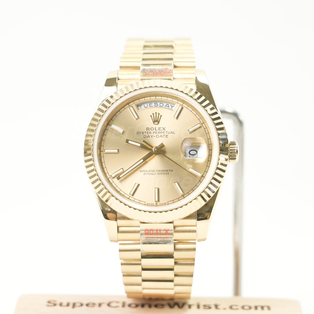 Rolex Day Date Gold Case Gold Dial 40mm 11 Super Clone Watches