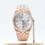 Rolex Land Dweller 127335 White Dial Rose Gold Diamond Bezel Diamond Markers 40mm Super Clone Watches