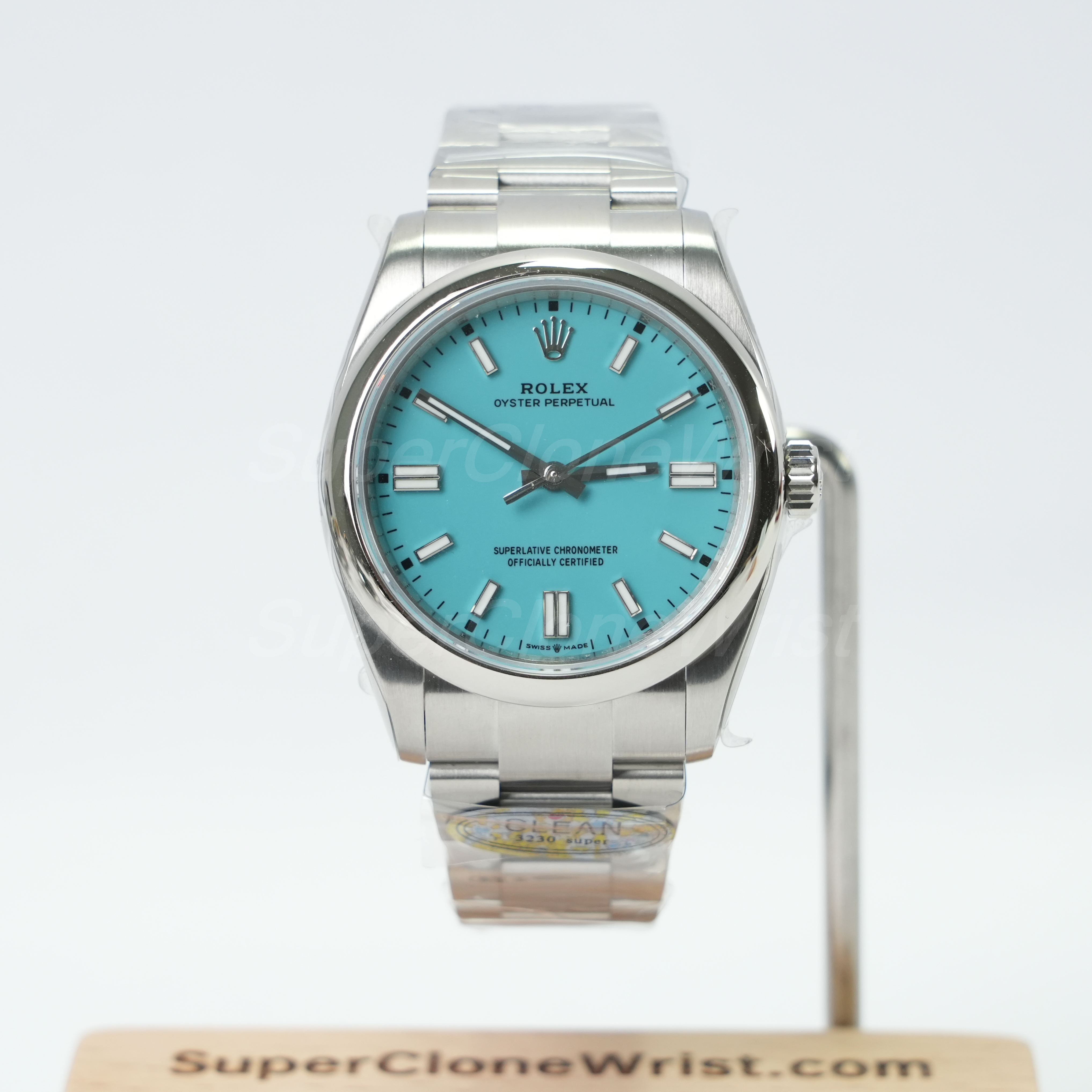 Rolex Oyster Perpetual Tiffany blue dial 41mm super clone watch before international delivery