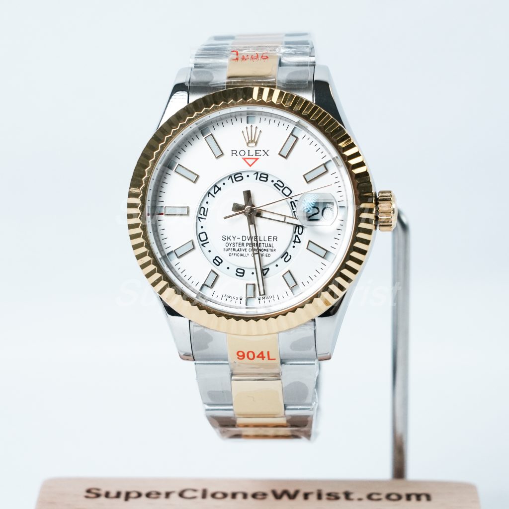 Rolex Sky Dweller 326933 White Dial Oyster 42mm Two Tone 11 Super Clone Watches