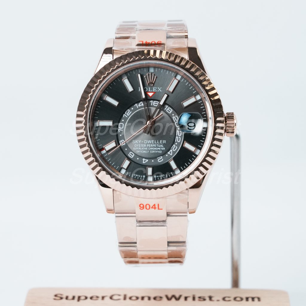 Rolex Sky Dweller 326935 Grey Dial Rose Gold Oyster 11 Super Clone Watches