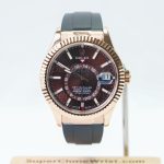 Rolex Sky Dweller Coffee Dial Rose Gold Case Rubber Strap 42mm 11 Super Clone Watches