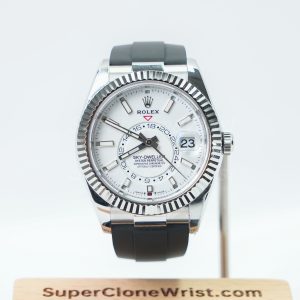Rolex Sky Dweller White Dial Rubber Strap 42mm 11 Super Clone Watches