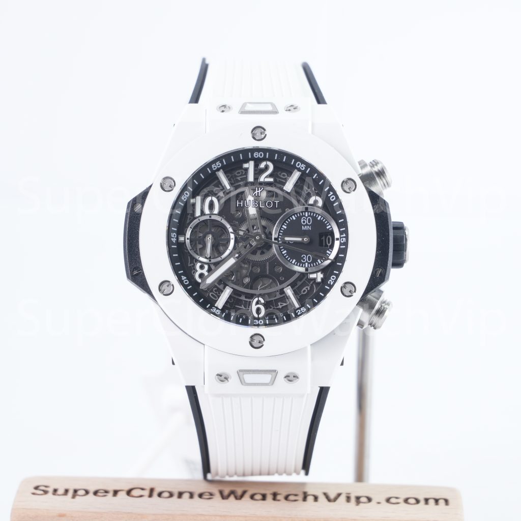 Hublot Big Bang Unico White Ceramic Skeleton Dial 45mm 411.HX.1170.RX Replica Watches - 1