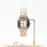 Cartier Panthère Rose Gold White Dial Rose Gold Bezel Rose Gold Bracelet 22x30mm Replica Watches - 1