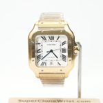 Cartier Santos Yellow Gold White Dial Yellow Gold Bracelet 39.8x47.5mm Replica Watches - 1