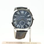 Cartier Drive de Cartier Steel Cushion Case Blue Dial Black Alligator Leather Strap 40mm Replica Watches - 1