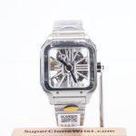 Cartier Santos WHSA0015 Steel Skeleton Dial Steel Bezel Steel Bracelet 39.8mm Replica Watches - 1