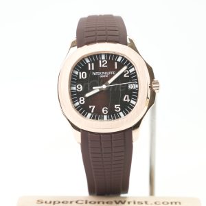 Patek Philippe Aquanaut 5167R Rose Gold Brown Dial Rose Gold Bezel Brown Rubber Strap 40mm Replica Watches - 1