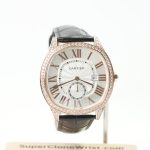Cartier Drive de Cartier Rose Gold Diamond Bezel Cushion Case White Dial Black Alligator Leather Strap 40mm Replica Watches - 1