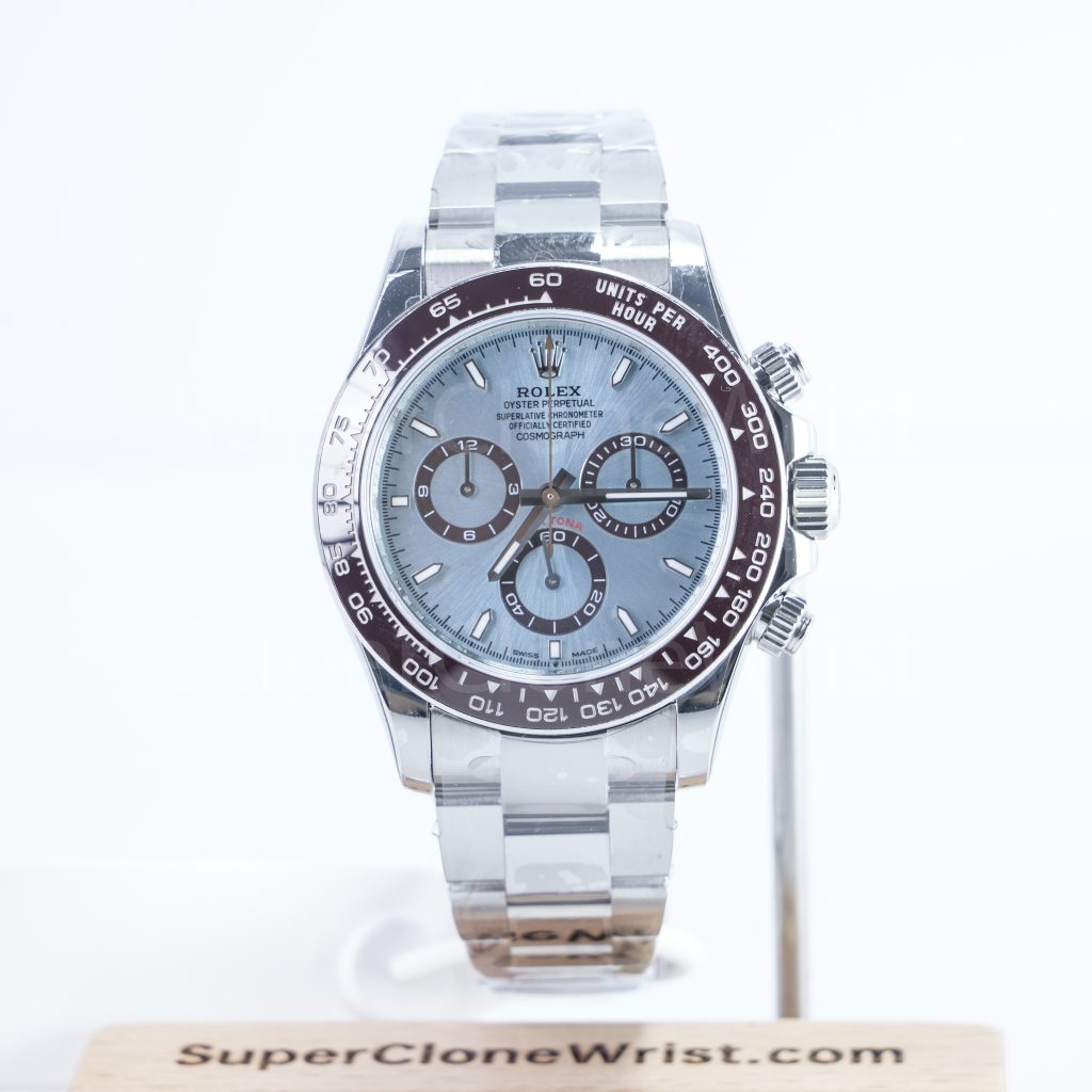 Rolex Daytona 126506 Steel Ice Blue Dial Brown Ceramic Bezel Oyster Bracelet 40mm Replica Watches - 1