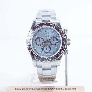Rolex Daytona 126506 Steel Ice Blue Dial Brown Ceramic Bezel Oyster Bracelet 40mm Replica Watches - 1