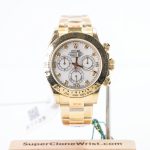 Rolex Daytona 116508 Yellow Gold White Mother-Of-Pearl Diamond Dial Yellow Gold Bezel Yellow Gold Bracelet 40mm Replica Watches - 1
