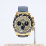 Rolex Daytona 126518LN Yellow Gold Champagne Dial Black Ceramic Bezel Black Rubber Strap 40mm Replica Watches - 1