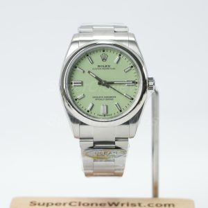 Rolex Oyster Perpetual Steel Pistachio Green Dial Steel Bezel Steel Oyster Bracelet 36mm Replica Watches - 1