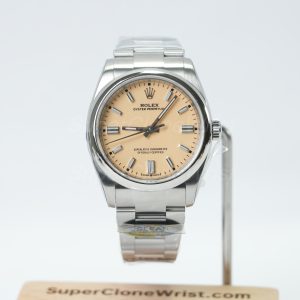 Rolex Oyster Perpetual Steel Light Brown Dial Steel Bezel Steel Oyster Bracelet 36mm Replica Watches - 1