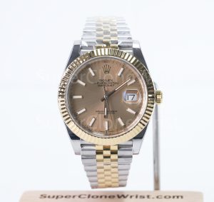 Rolex Datejust 126333 Two-Tone Yellow Gold Champagne Dial Fluted Bezel Jubilee Bracelet 41mm Replica Watches - 1