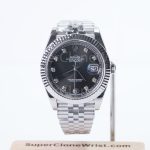 Rolex Datejust 126334 Steel Slate Grey Sunray Diamond Dial Fluted Bezel Jubilee Bracelet 41mm Replica Watches - 1
