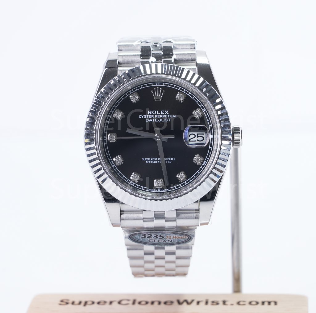 Rolex Datejust 126334 Steel Black Diamond Dial Jubilee Bracelet 41mm Replica Watches - 1