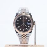 Rolex Datejust 126331 Two-Tone Rose Gold Chocolate Dial Fluted Bezel Jubilee Bracelet 41mm Replica Watches - 1